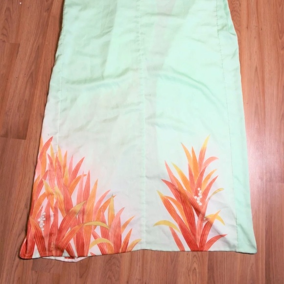 Tsukesage Silk Kimono Robe BEAUTIFUL DETAIL HANDMADE Mint Aqua Seafoam LONG - Picture 11 of 11